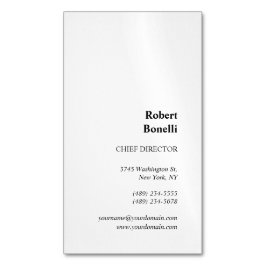 Cartão De Visitas Magnético Personalizado Moderno Branco Simples Minimalista