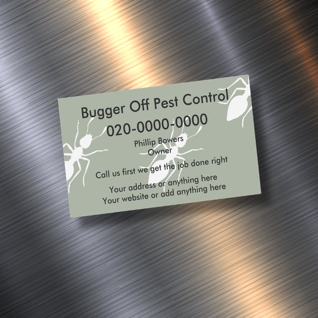 Cartão De Visitas Magnético Pest Control UK Business Magnets (Criador carregado)