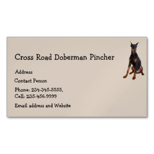 Cartão De Visitas Magnético Pet Animal do Doberman Pincher 