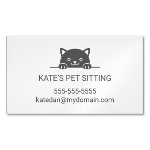 Cartão De Visitas Magnético Pet Pet Pet Sitting Gato Preto Gato 2