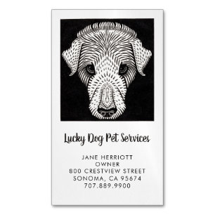 Cartão De Visitas Magnético Pet Services Dog Walker Groomer Daycare
