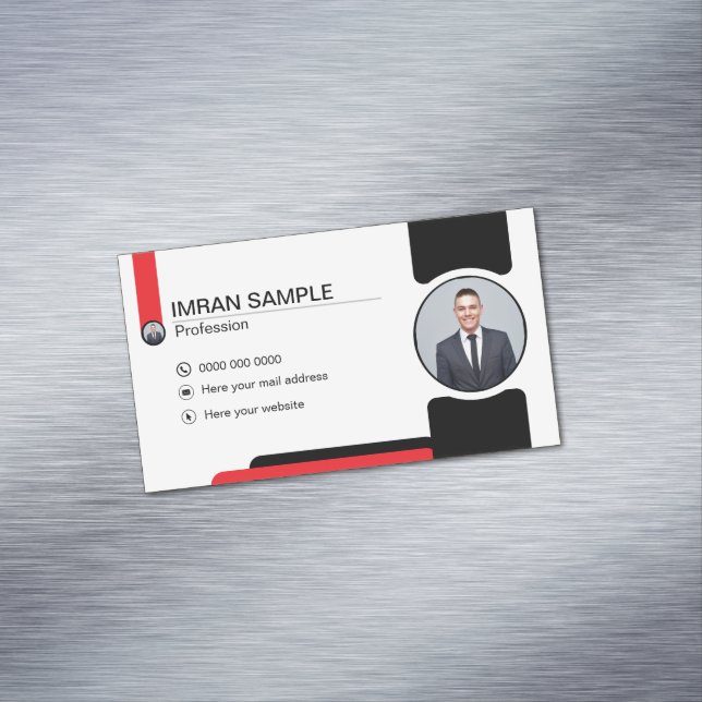 Cartão De Visitas Magnético photo edating Business Card (Posição Original)
