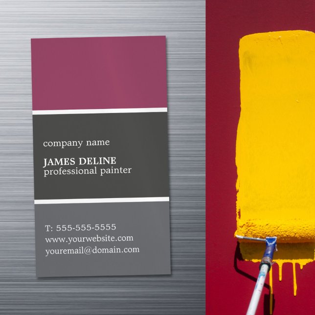 Cartão De Visitas Magnético Pintor profissional da paleta de cores legal (Criador carregado)