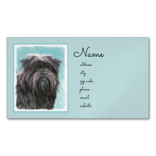 Cartão De Visitas Magnético Pintura Affenpinscher - Arte Cachorro Original
