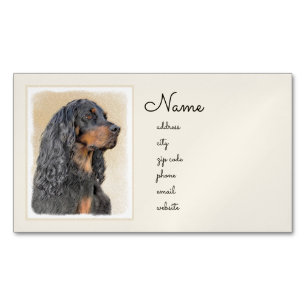 Cartão De Visitas Magnético Pintura de Gordon Setter - Arte de Cachorro Origin
