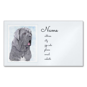 Cartão De Visitas Magnético Pintura Mastiff Neopolita - Arte Canina Original