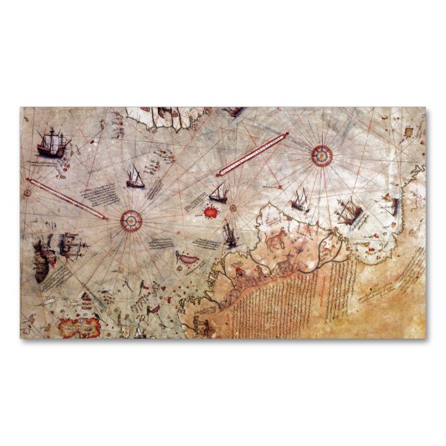 Cartão De Visitas Magnético piri reis antiga história do mapa misterioso Anta (Frente)