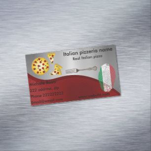 Cartão De Visitas Magnético Pizaria italiana