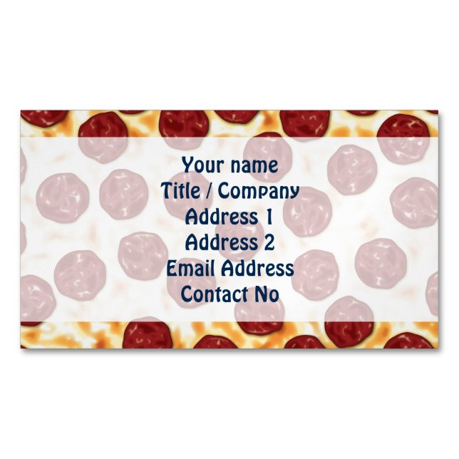 Cartão De Visitas Magnético Pizza Pepperoni (Frente)