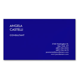 Cartão De Visitas Magnético Planície Minimalista Moderna da Tendy Azul Ultrama