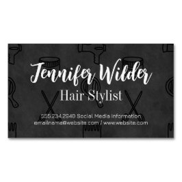 Cartão De Visitas Magnético Plano de Fundo Hair Stylist