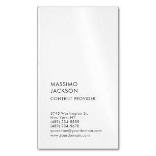 Cartão De Visitas Magnético Plano Vertical Simples Preto Branco Minimalista
