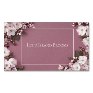 Cartão De Visitas Magnético Poeira de Rosa Flor de Cerejeira Quadro Branco