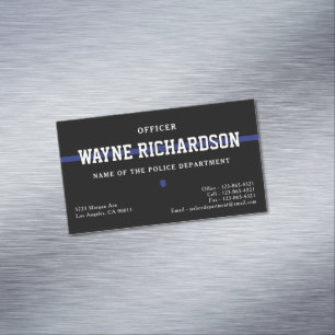 Cartão De Visitas Magnético Policial Thin Blue Line Polícia