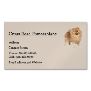 Cartão De Visitas Magnético Pomeranianos Cão Pet Animal