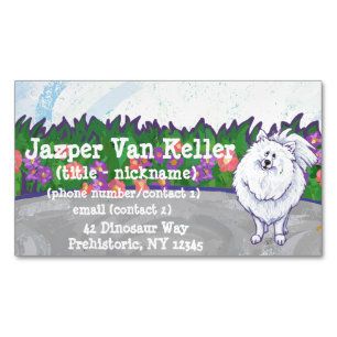 Cartão De Visitas Magnético Pomerano Branco-Cinto