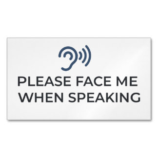 Cartão De Visitas Magnético Por Favor, Olhe Para Mim Ao Falar | Dificuldade Au