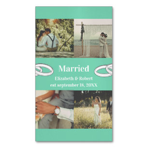 Cartão De Visitas Magnético Presente de casamento e família com múltiplas foto