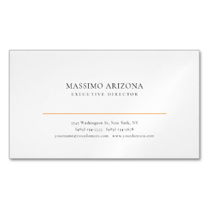 Cartão De Visitas Magnético Preto Branco Minimalista Simples Moderno