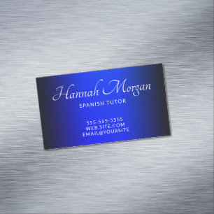 Cartão De Visitas Magnético Preto e Safira Azul Ombre Elegante