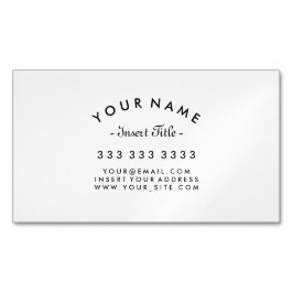 Cartão De Visitas Magnético Profissional curvado elegante do texto