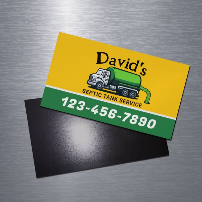 Cartão De Visitas Magnético Profissional de Serviço de Bomba de Tanque Septico (Criador carregado)
