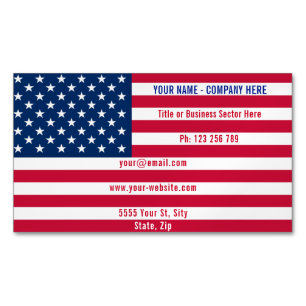 Cartão De Visitas Magnético Projete Sua Própria Bandeira Americana Promocional