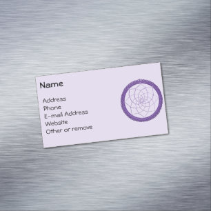 Cartão De Visitas Magnético Púrpura Espiritual - Catador de Sonhos Nativo Amer