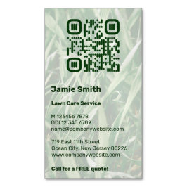 Cartão De Visitas Magnético QR Code Custom Photo Lawn Care