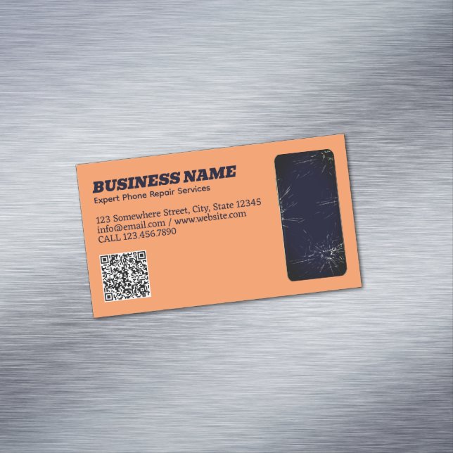 Cartão De Visitas Magnético QR de Reparo por Telefone (Posição Original)