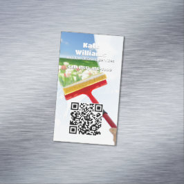 Cartão De Visitas Magnético QR Personalizado de Limpeza de Janela