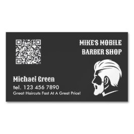 Cartão De Visitas Magnético QR personalizado do Mobile Barber Premium