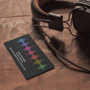 Cartão De Visitas Magnético Rainbow Sound Waves Engenheiro Music Produtor Blac