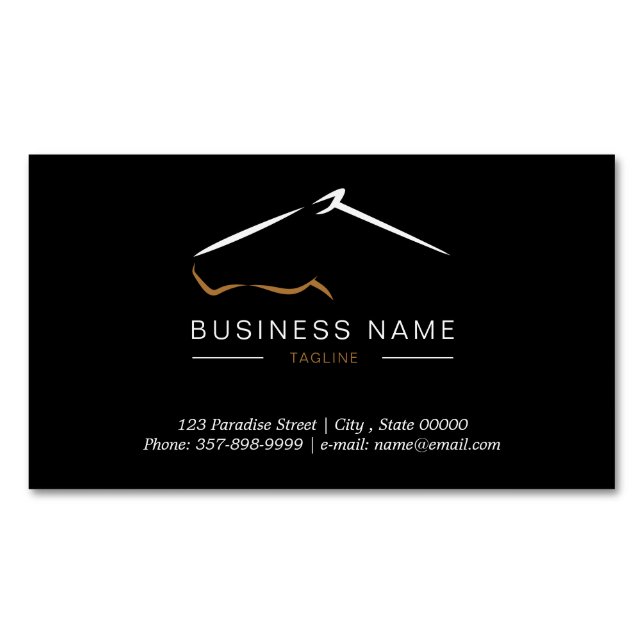 Cartão De Visitas Magnético Rancho de Cavalo | Fazenda de cavalos (Frente)