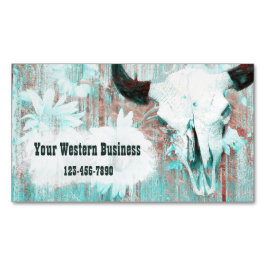 Cartão De Visitas Magnético Rastreio Teal Ocidental Caivota Girassóis Sobre Ma