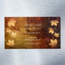 Cartão De Visitas Magnético rastro de outono caindo folhas de mapeamento casam