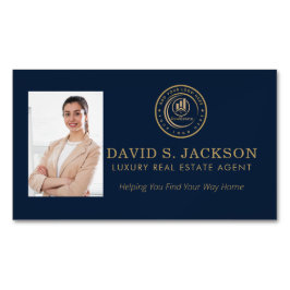 Cartão De Visitas Magnético Real Estate Agent | Custom Logo Property Branding