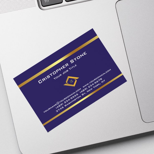 Cartão De Visitas Magnético Real Estate Navy Blue House Logo Modern Realtor (Real Estate Navy Blue House Logo Modern Realtor Business Card Magnet)