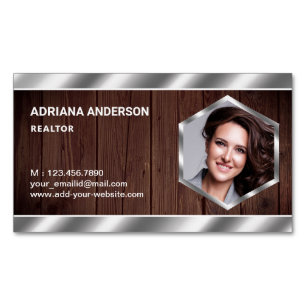 Cartão De Visitas Magnético Reator de Fotografia do Imobiliário Rústico de Mad