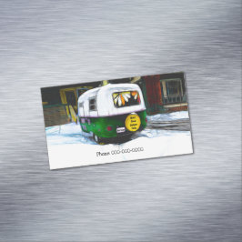 Cartão De Visitas Magnético Reboque De Vendas E Viagens vintage De Serviços Da