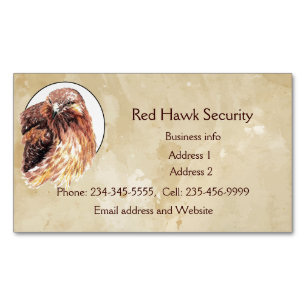 Cartão De Visitas Magnético Red Hawk Custom Business Bird of Prey