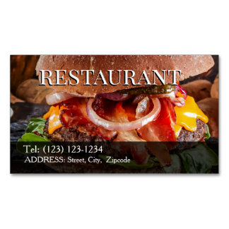 Cartão De Visitas Magnético restaurant editable   business card