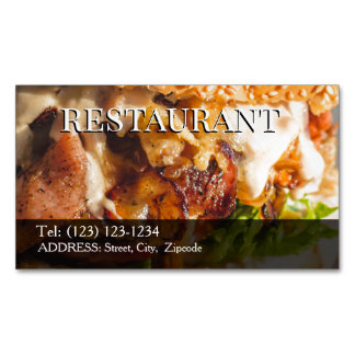 Cartão De Visitas Magnético restaurant editable   business card