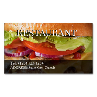 Cartão De Visitas Magnético restaurant editable   business card