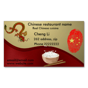 Cartão De Visitas Magnético Restaurante chinês