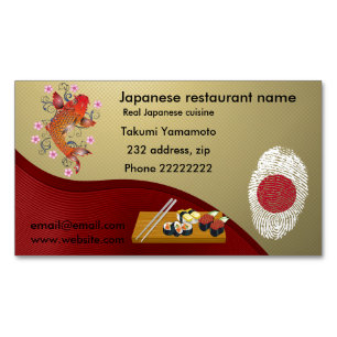 Cartão De Visitas Magnético Restaurante japonês