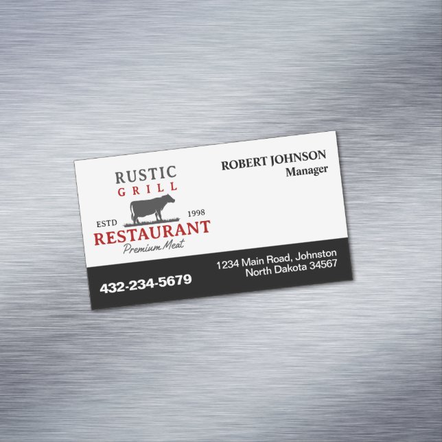 Cartão De Visitas Magnético Restaurante ou qualquer outra placa magnética come (Posição Original)