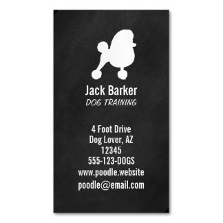 Cartão De Visitas Magnético Rico Toy Poodle Dog Silhuette Vertical