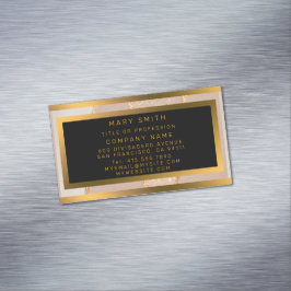 Cartão De Visitas Magnético Rosa de Lúxury Glitter Dourado