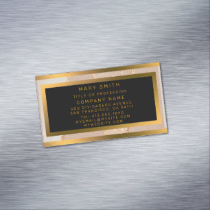 Cartão De Visitas Magnético Rosa de Lúxury Glitter Dourado